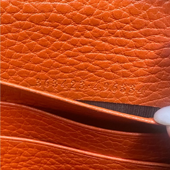 GUCCI ZIP AROUND LONG WALLET GG CANVAS SPICY HOT ORANGE - Picture 6 of 11